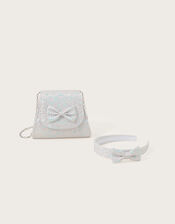 Jacquard Bow Bag and Headband Set, , large
