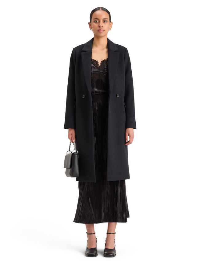 Scotch and Soda Velvet Midi Skirt, Black (BLACK), large