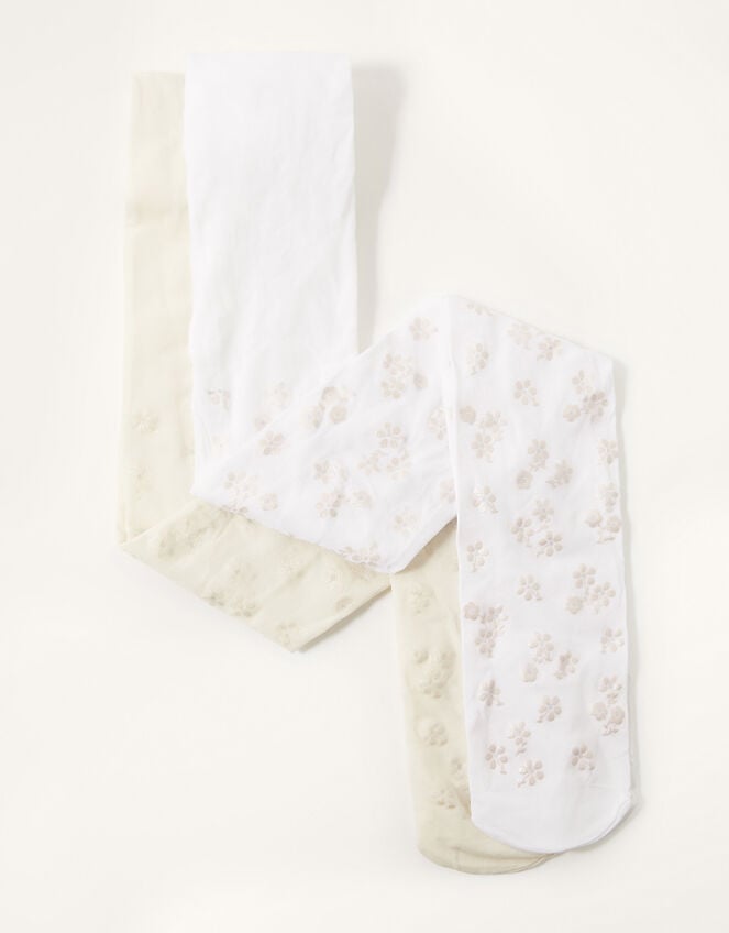 2-Pack Floral Print Tights, Multi (MULTI), large