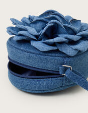 Round Denim Flower Bag, , large