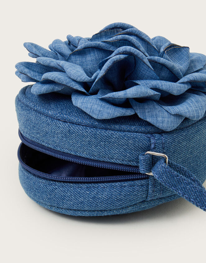 Round Denim Flower Bag, , large
