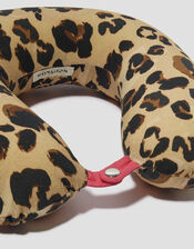 Leopard Print Travel Pillow, Natural (NEUTRAL), large