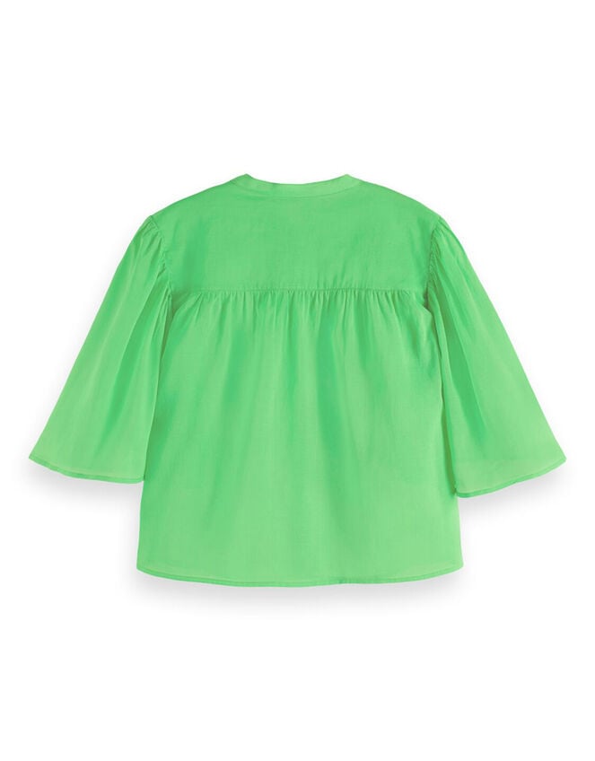 Scotch and Soda Flutter Sleeve Shirt, Green (GREEN), large