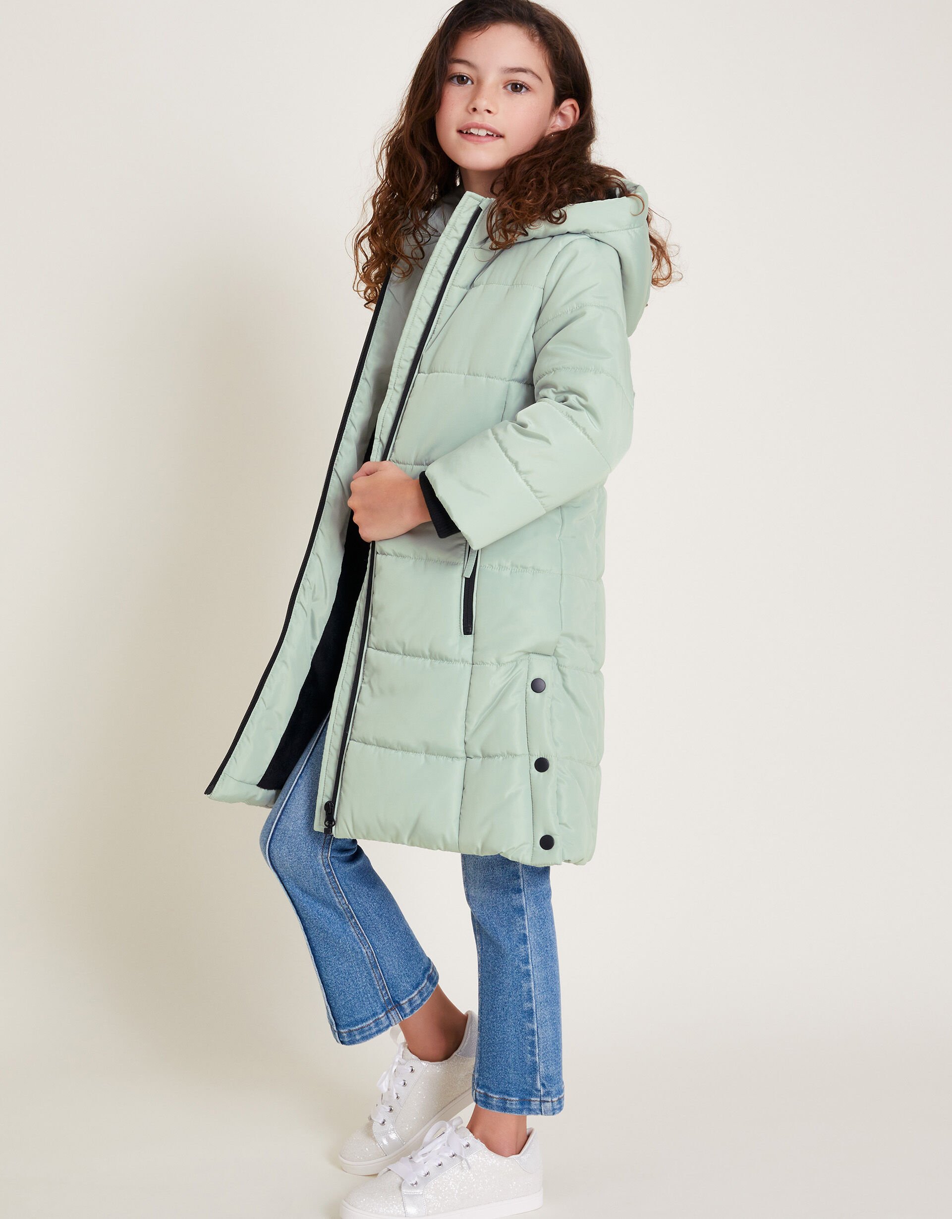 Girls longline padded coat on sale