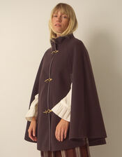 Leia Cape Coat, Brown (CHOCOLATE), large