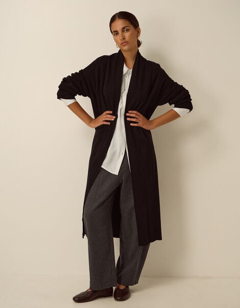 Sadie Knit Longline Cardigan, Black (BLACK), large