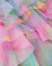 Watercolour Sleeveless Ruffle Party Dress, Multi (MULTI), large