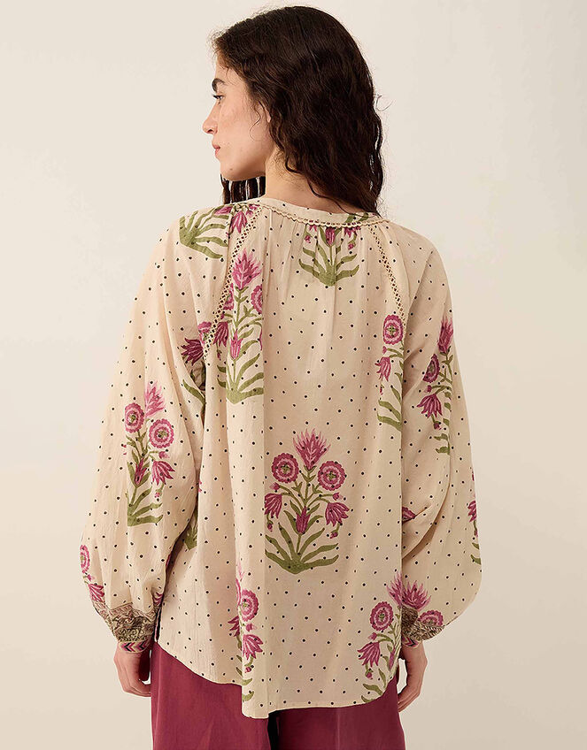 East Roza Woodblock Cotton Top, Multi (MULTI), large