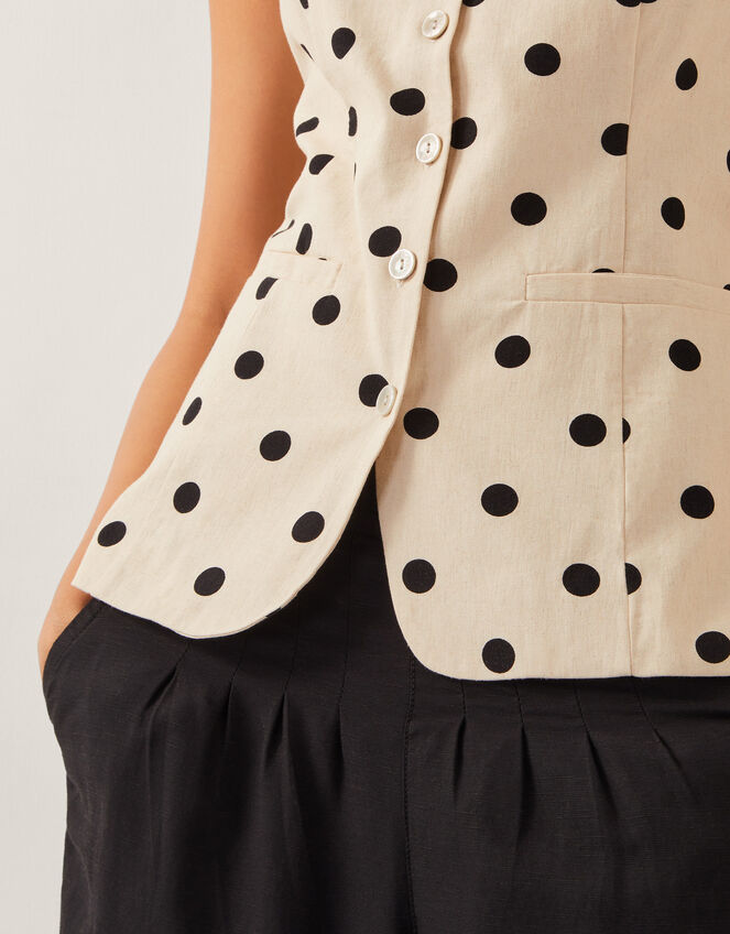 Isabel Polka Dot Waistcoat, Ivory (IVORY), large