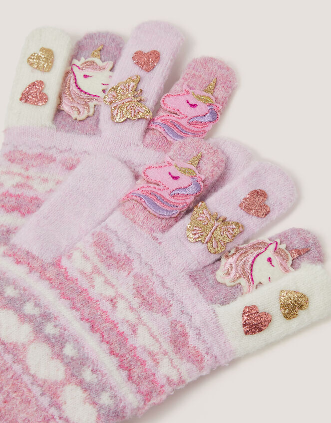 Unicorn Knit Gloves, Multi (MULTI), large