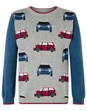 Car Knit Jumper, Grey (GREY), large