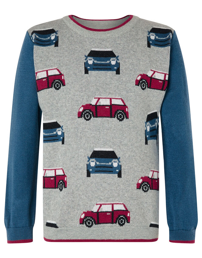 Car Knit Jumper, Grey (GREY), large
