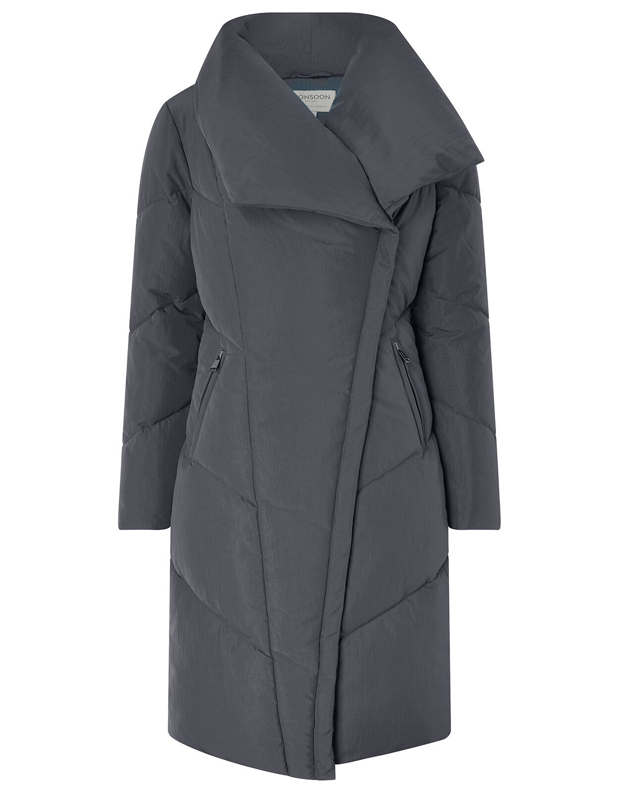 Dhalia Long Duvet Coat Grey Women s Coats Monsoon Global