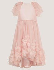 Eden Appliqu&eacute; Rose Tulle Dress, Pink (DUSKY PINK), large