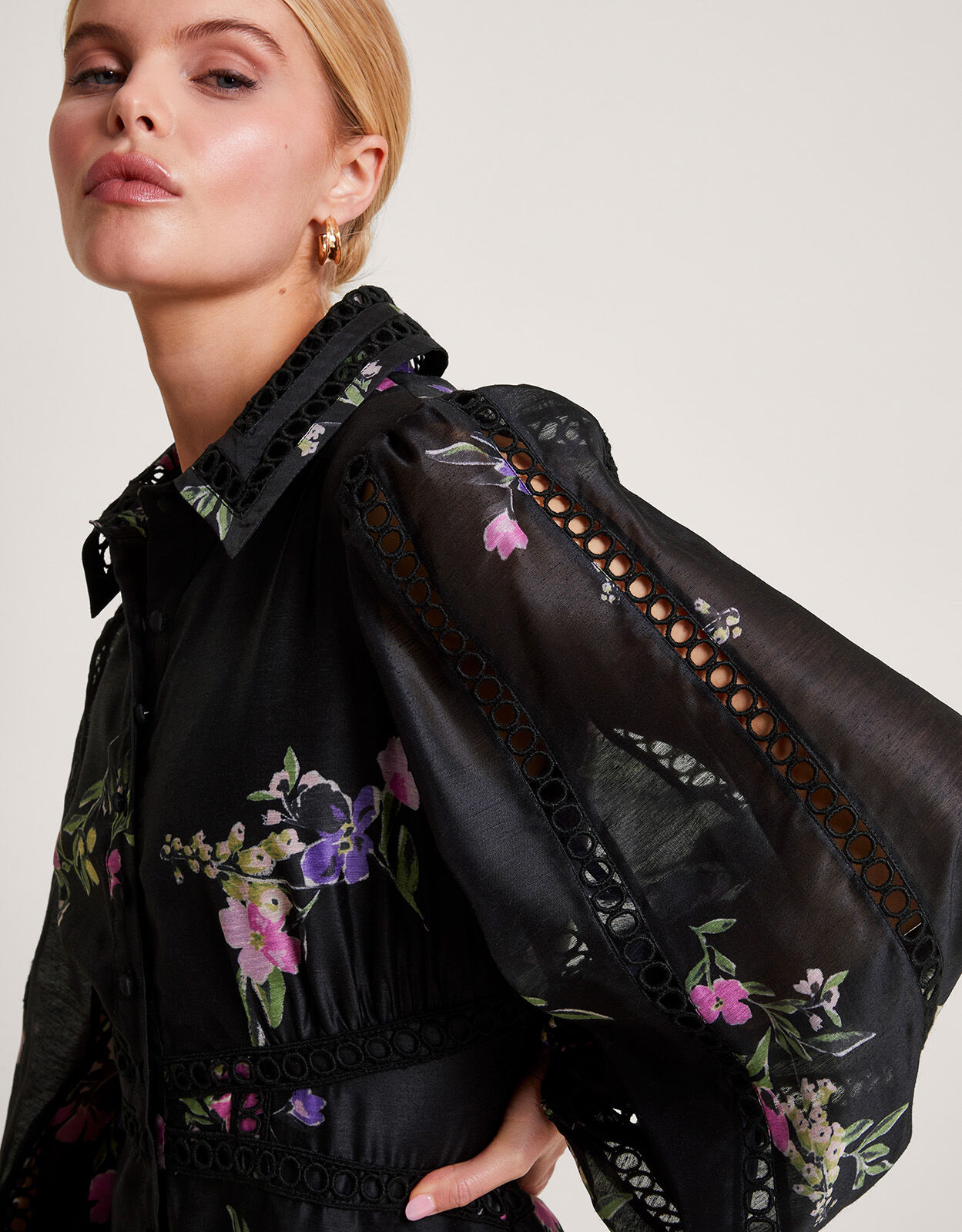 Monsoon black top floral dress