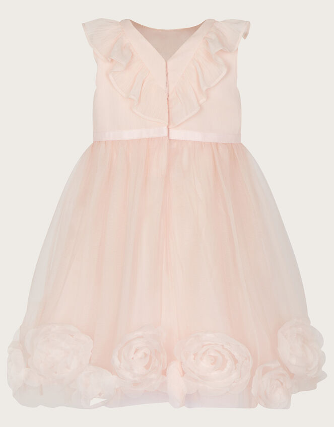 Baby Chiffon 3D Roses Dress, Pink (PINK), large