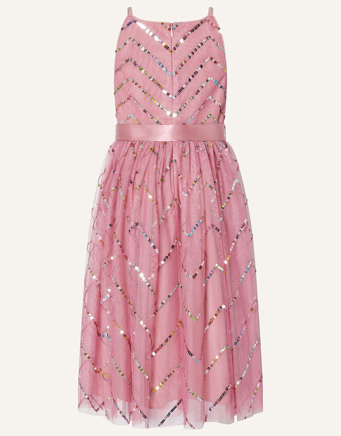 Truth Chevron Sequin Maxi Dress, Pink (DUSKY PINK), large
