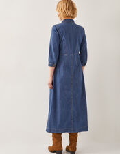 Bonnie Zip Denim Shirt Dress, Blue (MID AUTHENTIC BLUE), large