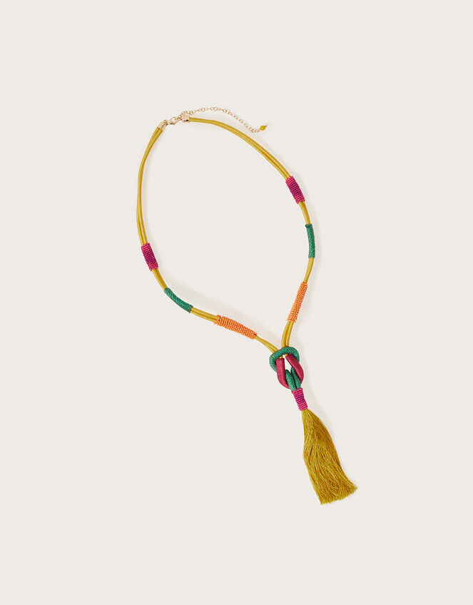 Tassel Pendant Rope Necklace, , large