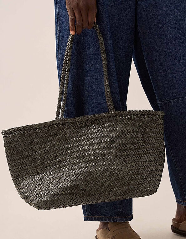 Ellyla Amora Woven Leather Tote Bag, , large