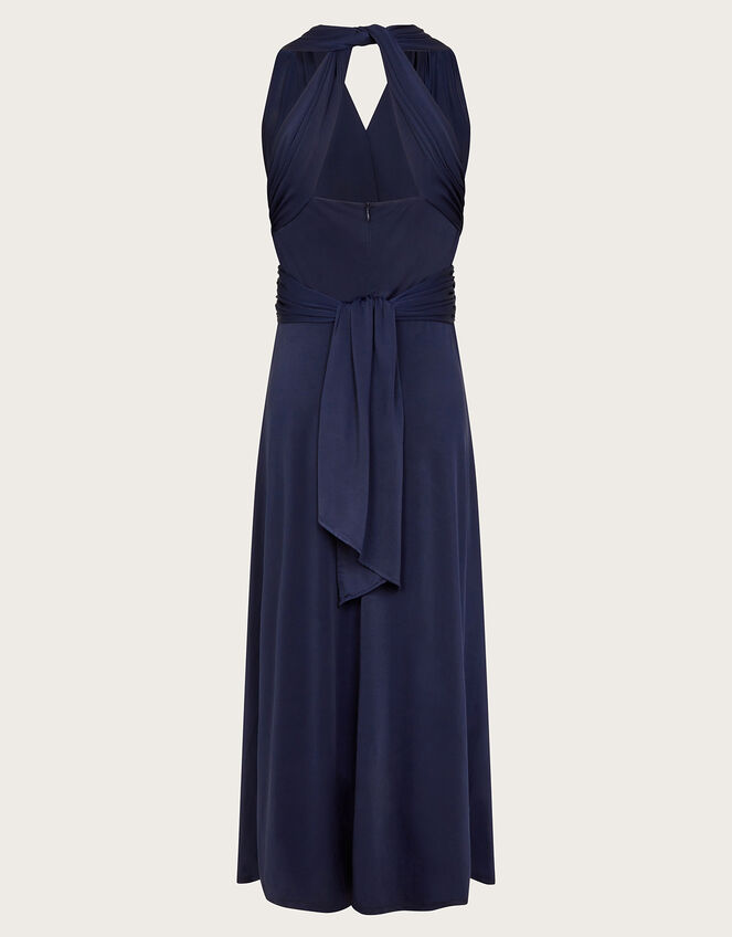 Tia Twist Front Prom Dress, Blue (NAVY), large