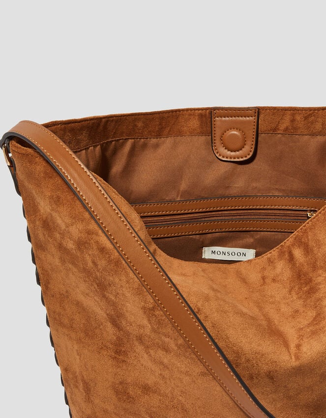 Tori Faux Suede Hobo Bag, , large