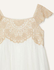 Estella Embroidered Dress , Gold (GOLD), large