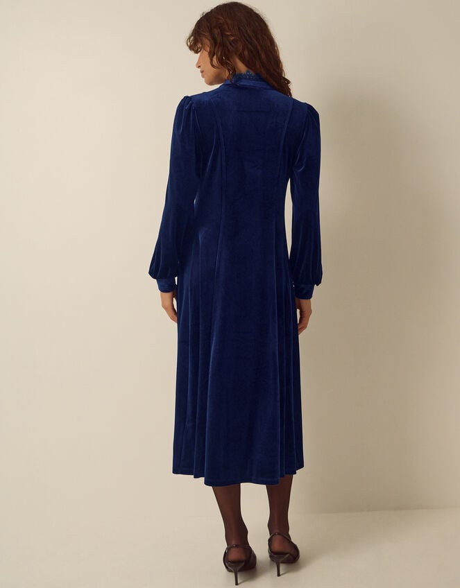 Pip Pinktuck Velvet Midi Dress, Blue (MIDNIGHT), large