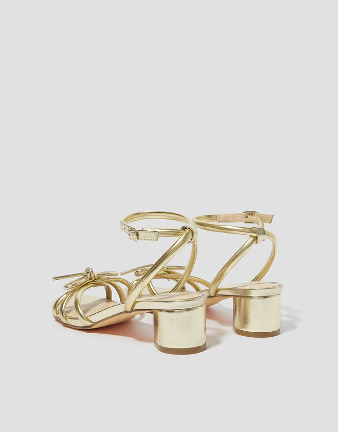 Wynn Metallic Strappy Heeled Sandals, Gold (GOLD), large