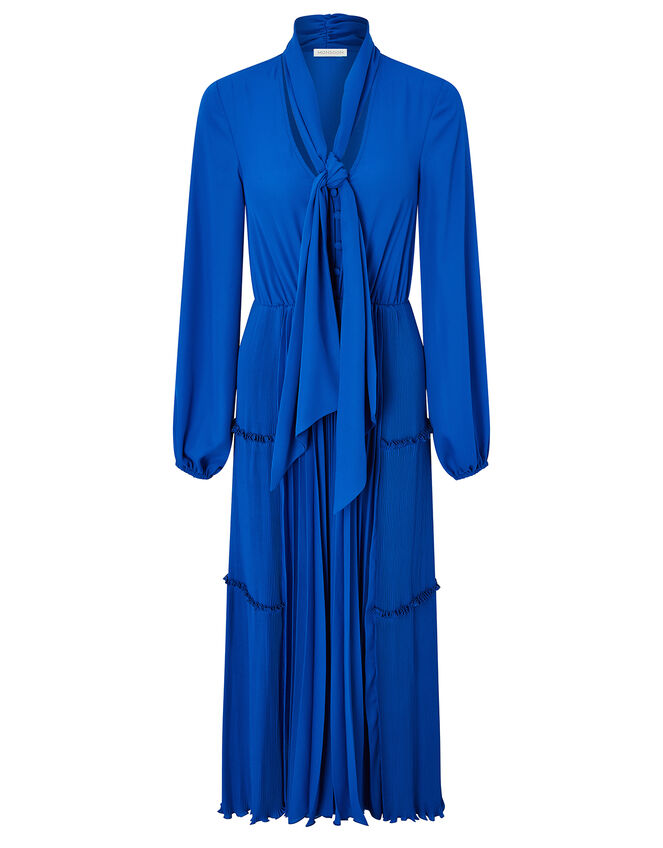 Kate Pleat Tiered Midi Dress, Blue (COBALT), large