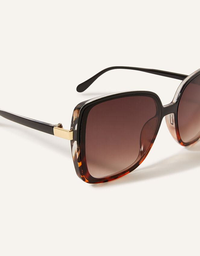 Square Wrap Tortoiseshell Sunglasses, , large