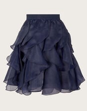 Cancan Ruffle Skirt, Blue (NAVY), large