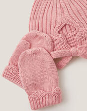 Baby Bonnet & Mitten Set, Pink (PINK), large