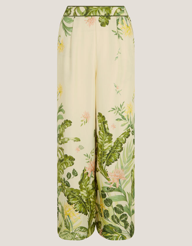 Fleur Floral Wide Leg Pants, Cream (CREAM), large