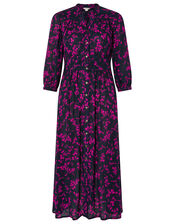 Dolly Floral Midi Dress in LENZING™ ECOVERO™, Blue (NAVY), large