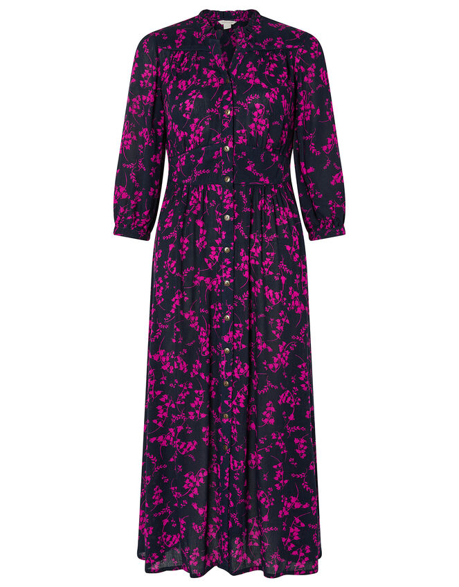 Dolly Floral Midi Dress in LENZING™ ECOVERO™, Blue (NAVY), large