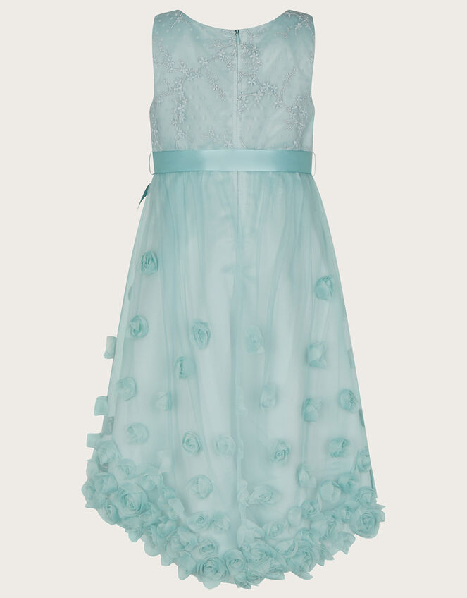 Ivy 3D Rose High Low Dress, Green (GREEN), large