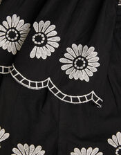 Embroidered Top & Shorts Set, Black (BLACK), large