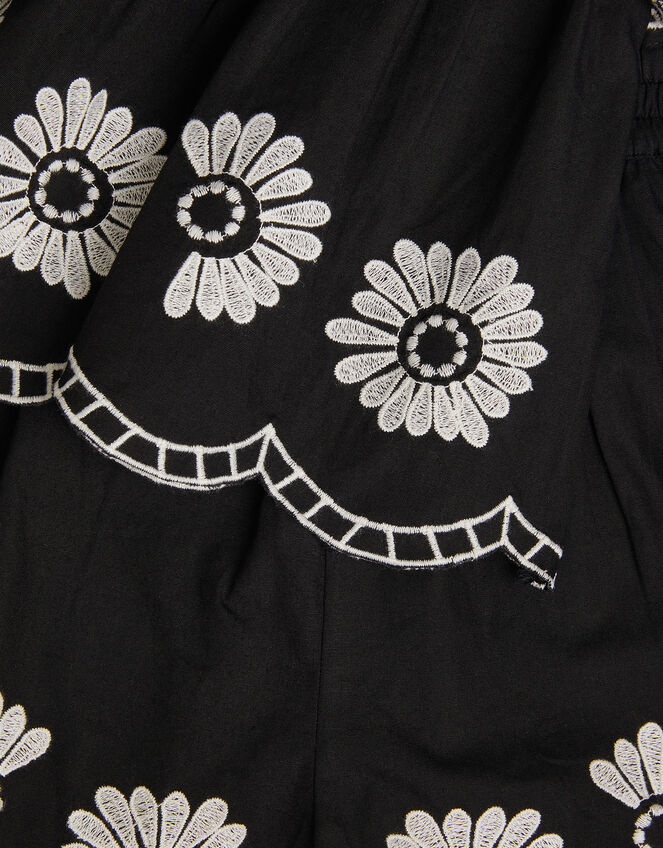 Embroidered Top & Shorts Set, Black (BLACK), large