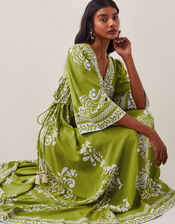 Miley Floral Print Midi Dress, Green (GREEN), large