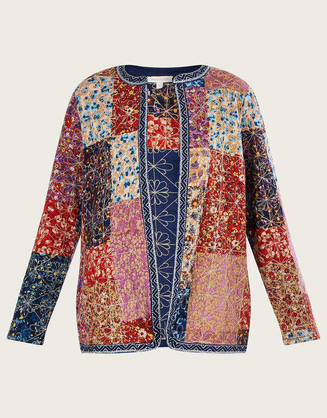 Print Patchwork Jersey Jacket, Multi (MULTI), large