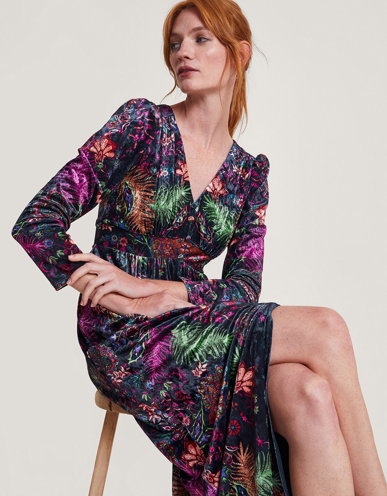 Arden Velvet Maxi Dress Blue Evening Dresses Monsoon Global