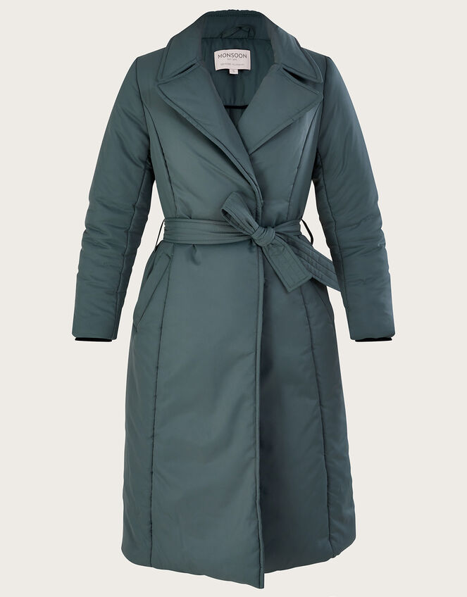 Nina Padded Trench Coat, Green (GREEN), large