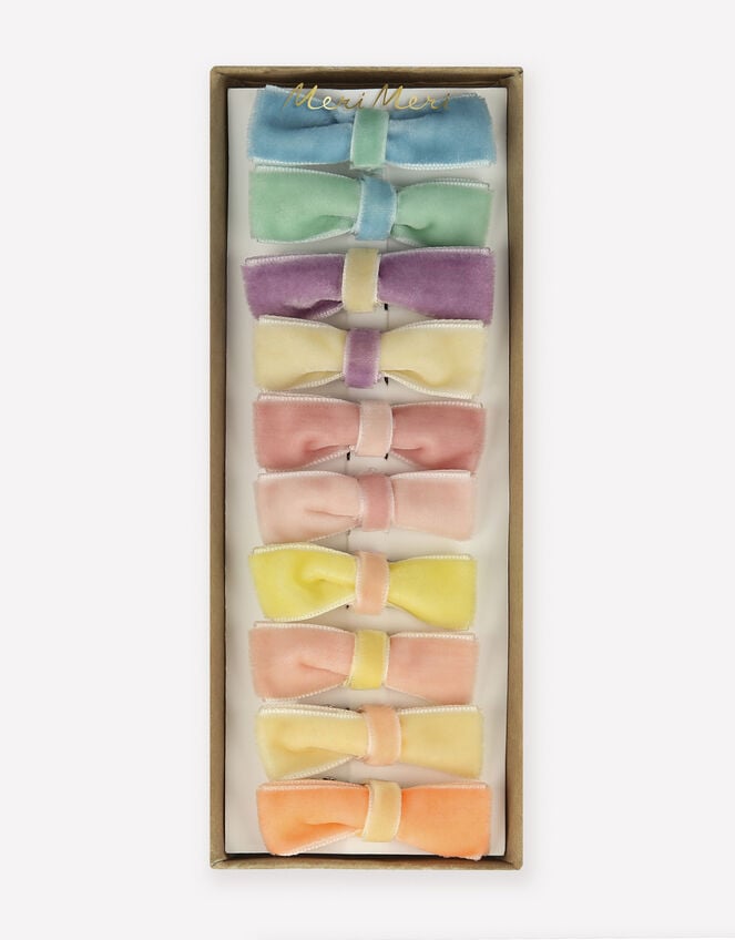 Meri Meri 10-Pack Velvet Bow Hair Clips, , large