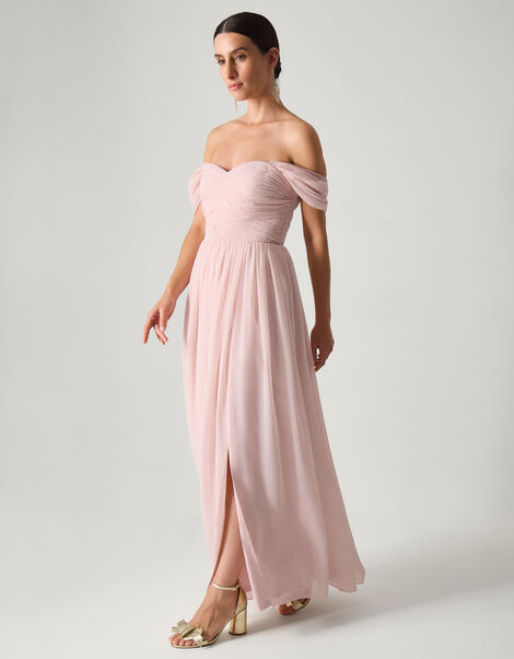 Evelyn Bardot Bridesmaid Dress, Pink (BLUSH), large