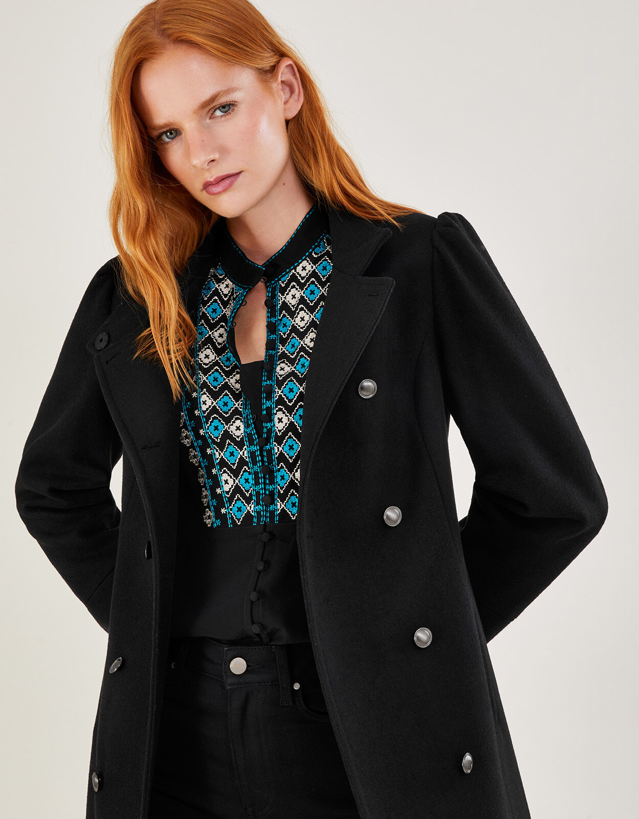 Women's black pea coat jacket outlet