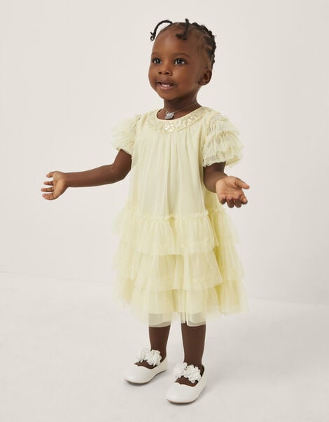 Baby Alexandra Embellished Swing Dress, Yellow (LEMON), large