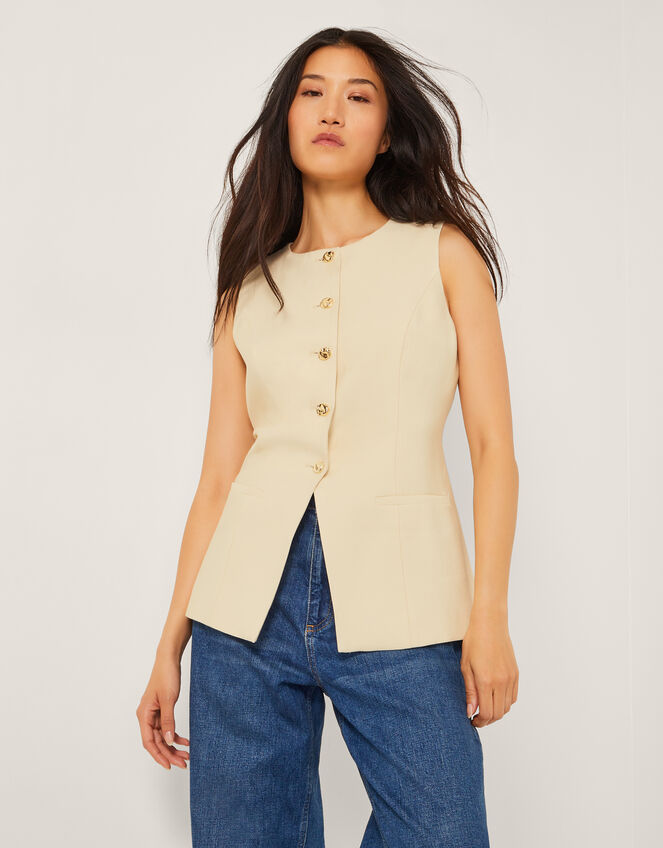 Alba Tailored Waistcoat, Yellow (YELLOW), large