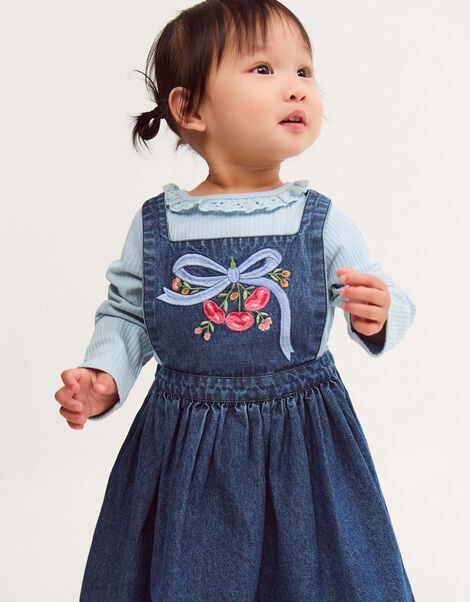 Baby Mon Cheri Top & Chambray Dress Set, Blue (BLUE), large
