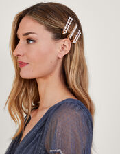Pearl Hair Clips Set of Three, , large